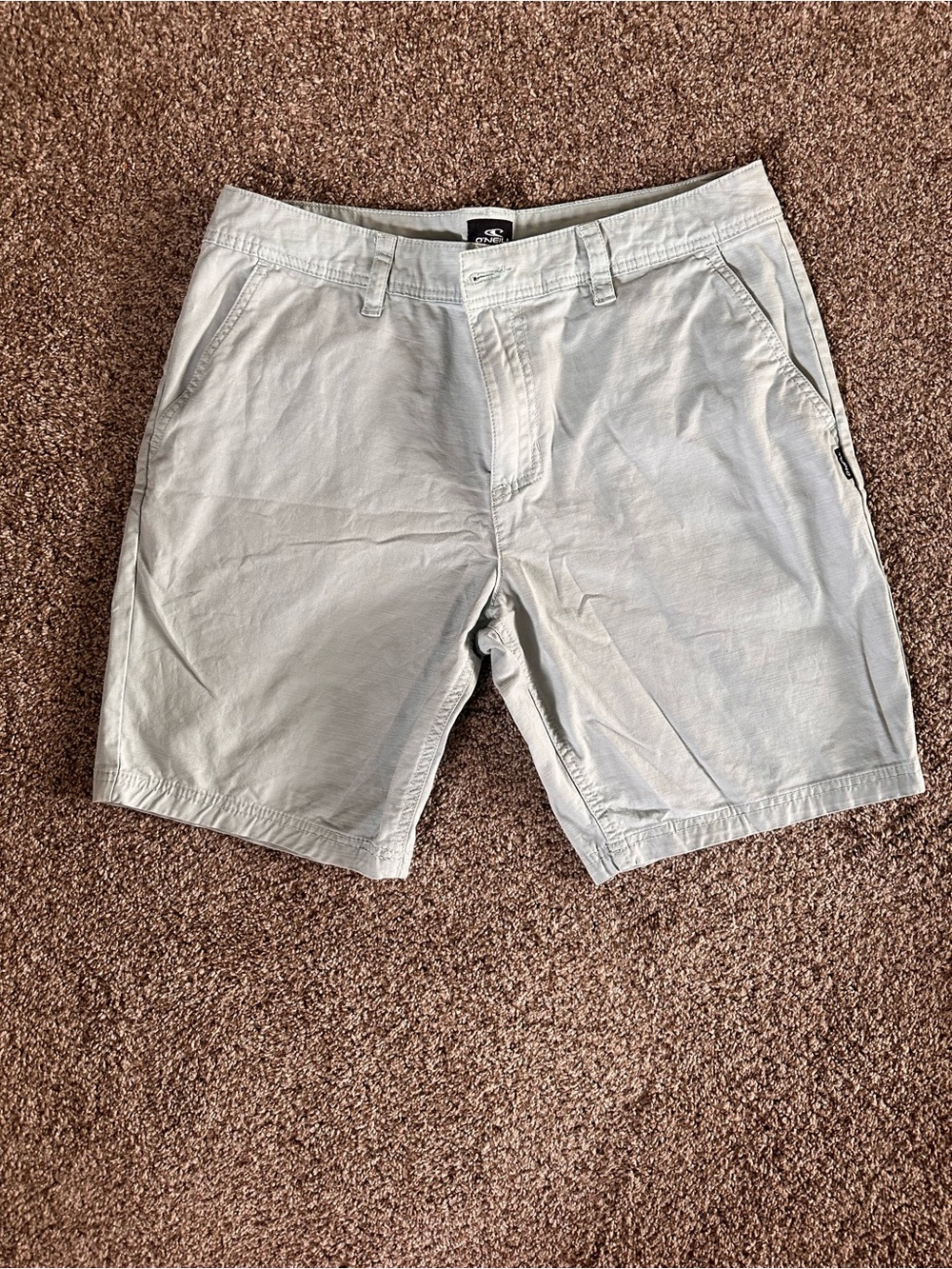 O'Neill Men's Light Gray Flat Front Casual Shorts